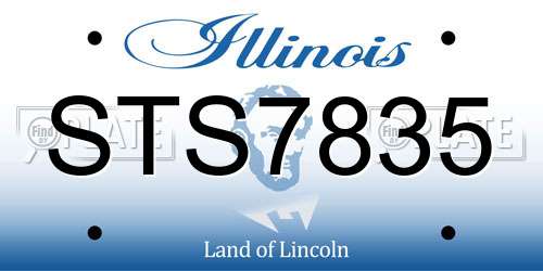 STS7835 Illinois License Plate