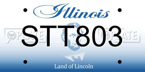 STT803 Illinois License Plate