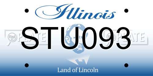 STU093 Illinois License Plate