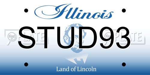 STUD93 Illinois License Plate