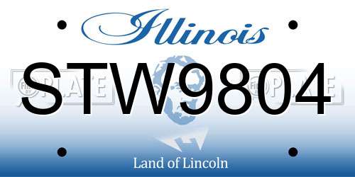 STW9804 Illinois License Plate