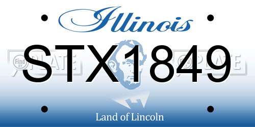 STX1849 Illinois License Plate