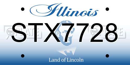 STX7728 Illinois License Plate