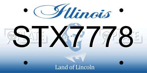 STX7778 Illinois License Plate