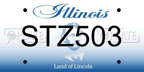 STZ503 Illinois License Plate