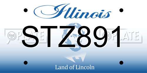 STZ891 Illinois License Plate