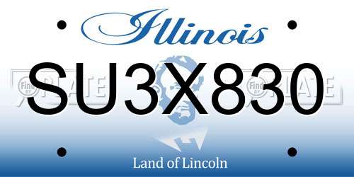 SU3X830 Illinois License Plate