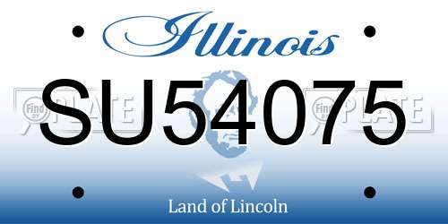 SU54075 Illinois License Plate