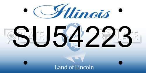 SU54223 Illinois License Plate