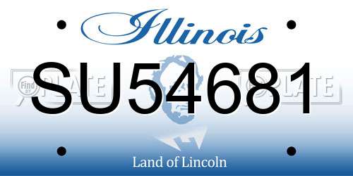 SU54681 Illinois License Plate
