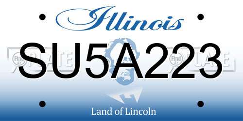 SU5A223 Illinois License Plate