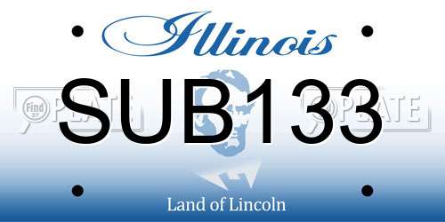 SUB133 Illinois License Plate