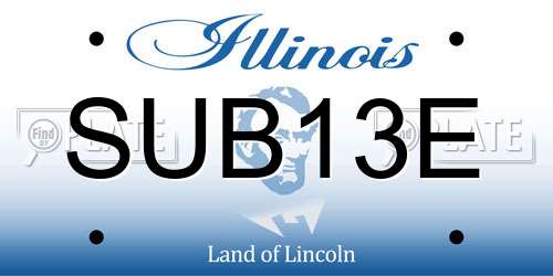 SUB13E Illinois License Plate