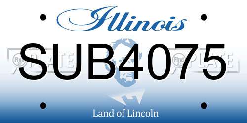 SUB4075 Illinois License Plate