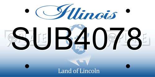 SUB4078 Illinois License Plate