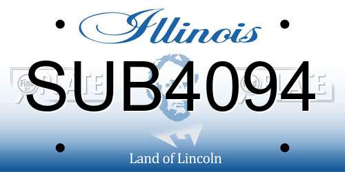 SUB4094 Illinois License Plate