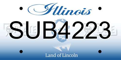 SUB4223 Illinois License Plate