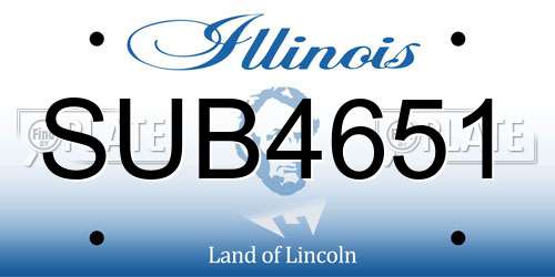 SUB4651 Illinois License Plate