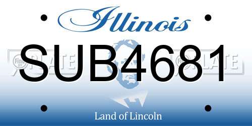 SUB4681 Illinois License Plate