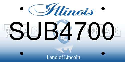 SUB4700 Illinois License Plate