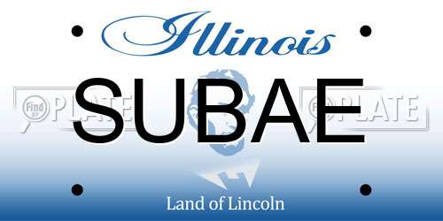 SUBAE Illinois License Plate