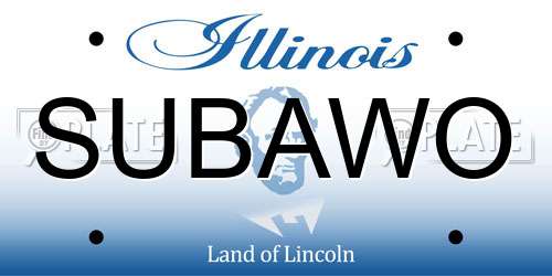 SUBAWO Illinois License Plate