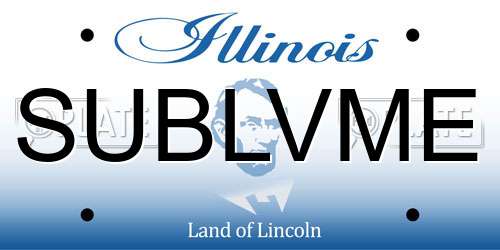 SUBLVME Illinois License Plate