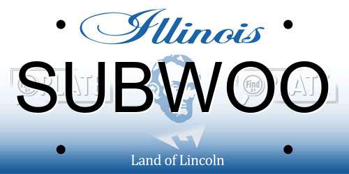 SUBWOO Illinois License Plate