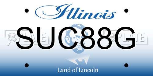 SUC88G Illinois License Plate