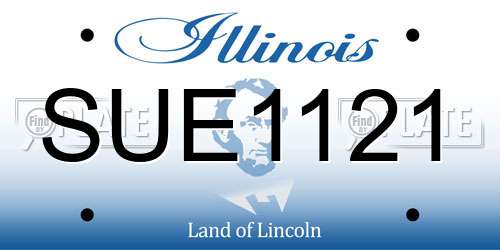 SUE1121 Illinois License Plate