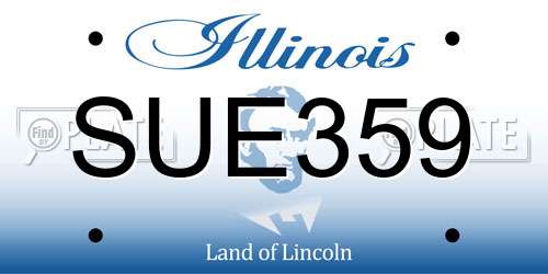 SUE359 Illinois License Plate