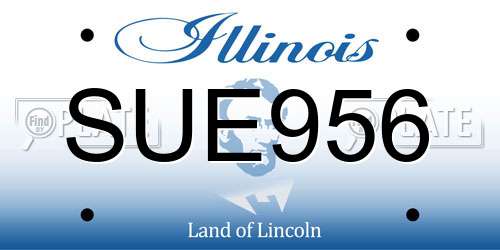 SUE956 Illinois License Plate