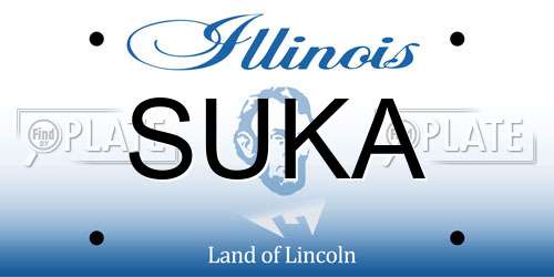 SUKA Illinois License Plate