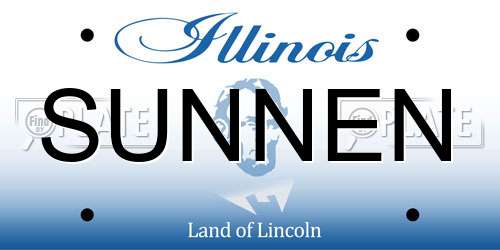 SUNNEN Illinois License Plate