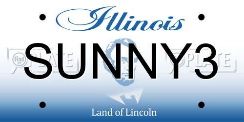 SUNNY3 Illinois License Plate