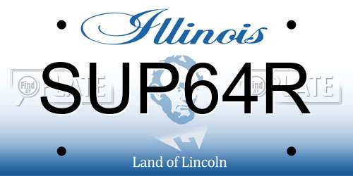 SUP64R Illinois License Plate
