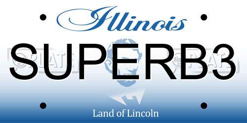 SUPERB3 Illinois License Plate