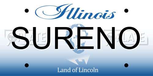 SURENO Illinois License Plate