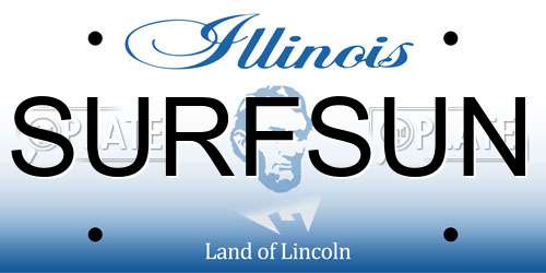 SURFSUN Illinois License Plate