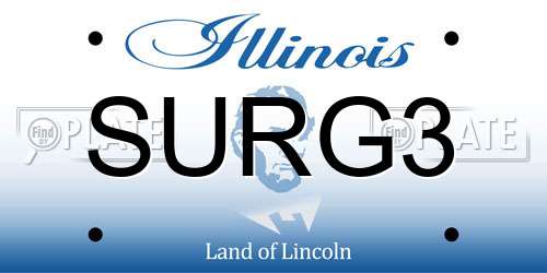 SURG3 Illinois License Plate