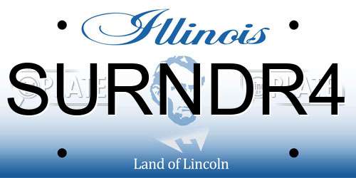 SURNDR4 Illinois License Plate