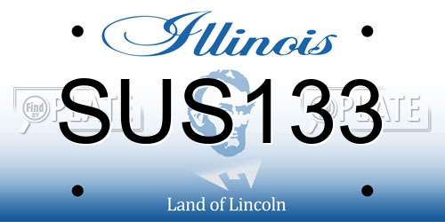 SUS133 Illinois License Plate