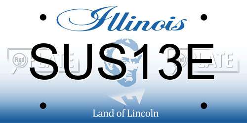 SUS13E Illinois License Plate