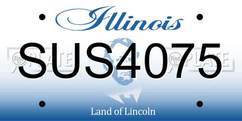 SUS4075 Illinois License Plate