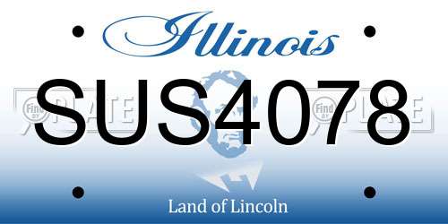 SUS4078 Illinois License Plate