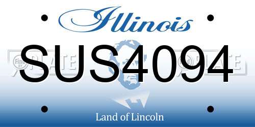 SUS4094 Illinois License Plate