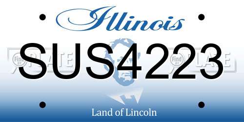 SUS4223 Illinois License Plate