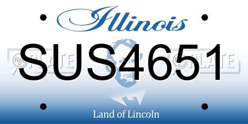 SUS4651 Illinois License Plate