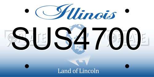 SUS4700 Illinois License Plate