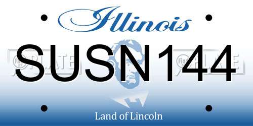 SUSN144 Illinois License Plate